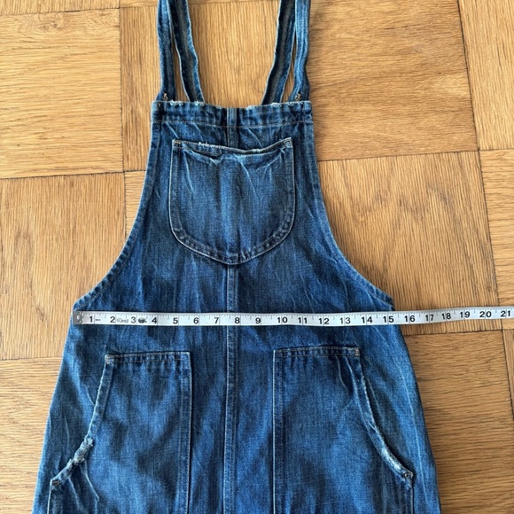 Revolve Tularosa XS Sophia Overall Dress Laguna Blue Distressed Denim Mini - Picture 6 of 7